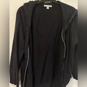 James Perse Charcoal 3/4 Sleeve Hoodie - Womens 1 / X-Small